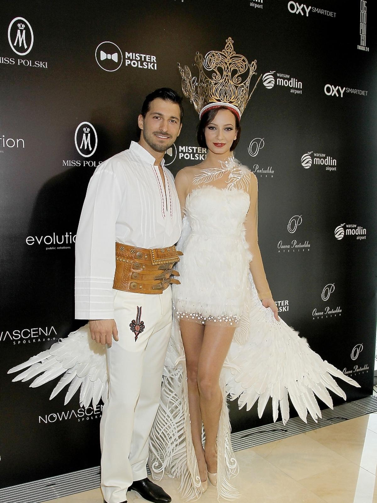 Rafał Maślak i Ada Sztajerowska na konferencji Miss i Mistera Polski
