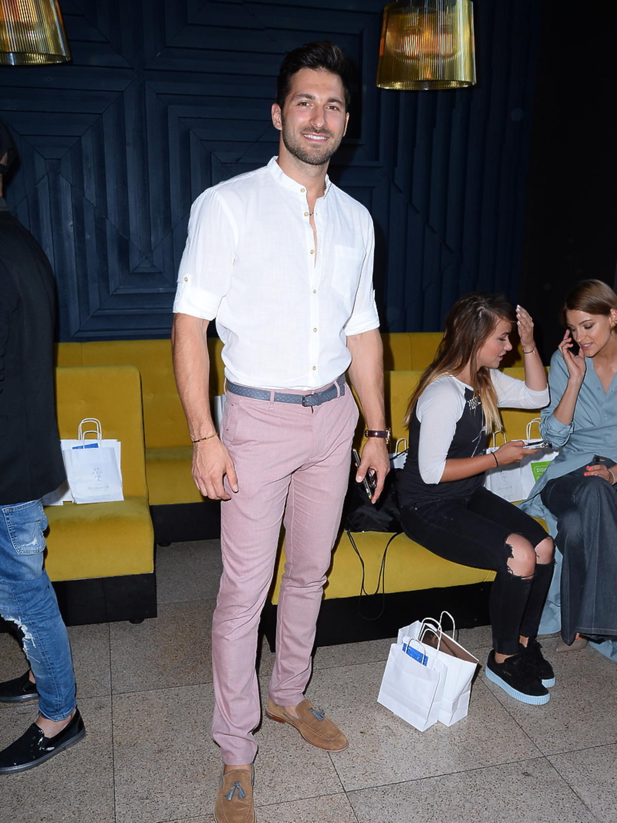 Rafał Maślak na konferencji konkursu dla modelek The Look of The Year