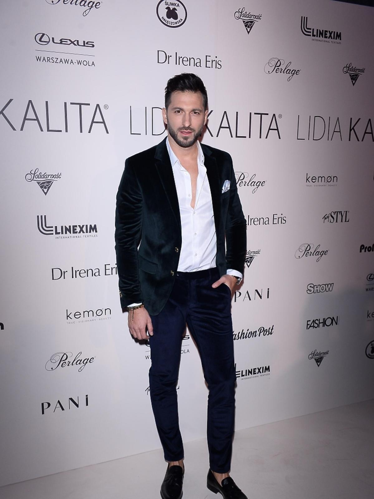 Rafał Maślak na pokazie kolekcji Lidii Kality