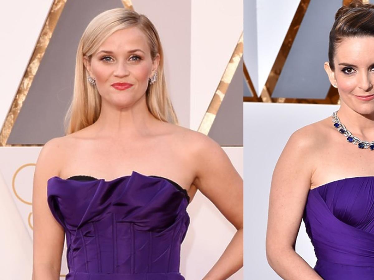Reese Witherspoon, Tina Fey w fioletowych sukniach