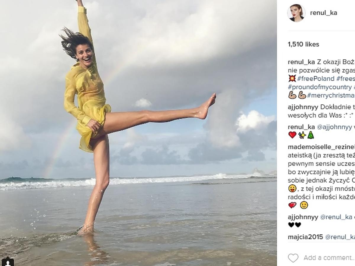 Renata Kaczoruk wyjechała z Polski na Boże Narodzenie i wygrzewa się w stroju kąpielowym na plaży