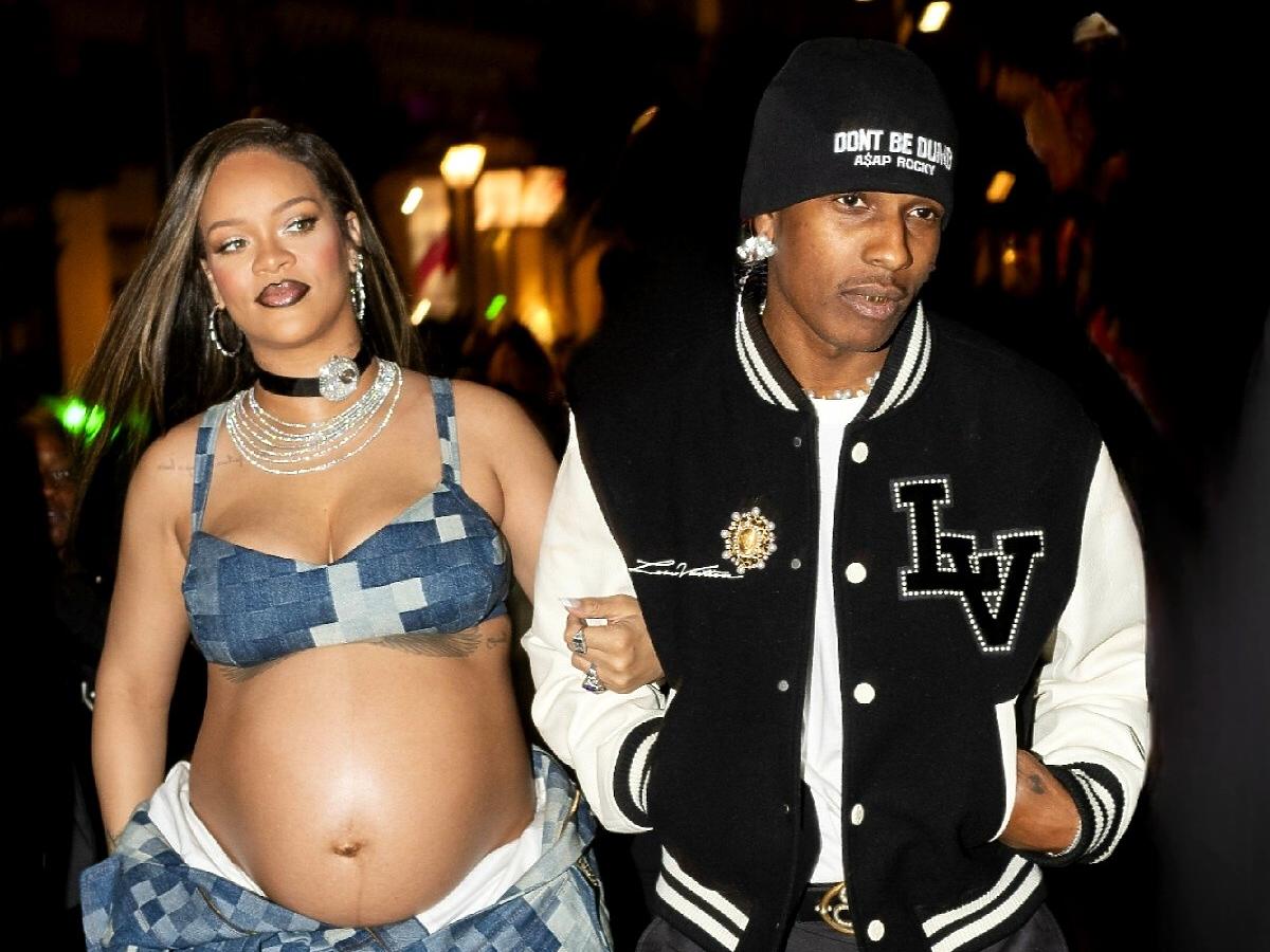 Rihanna i ASAP Rocky po pokazie Louis Vuitton w Paryżu SS 2024