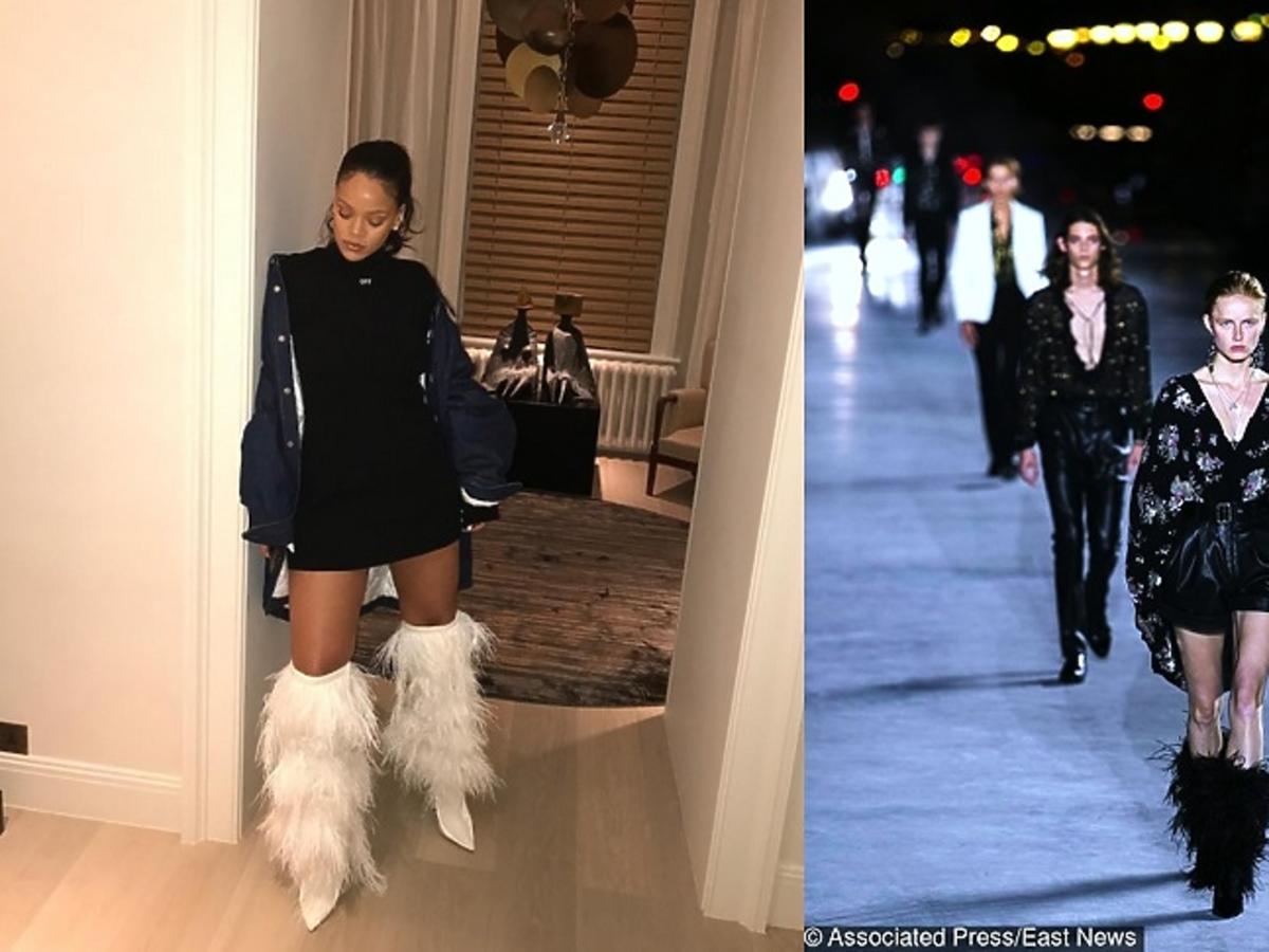Rihanna w kozakach Saint Laurent
