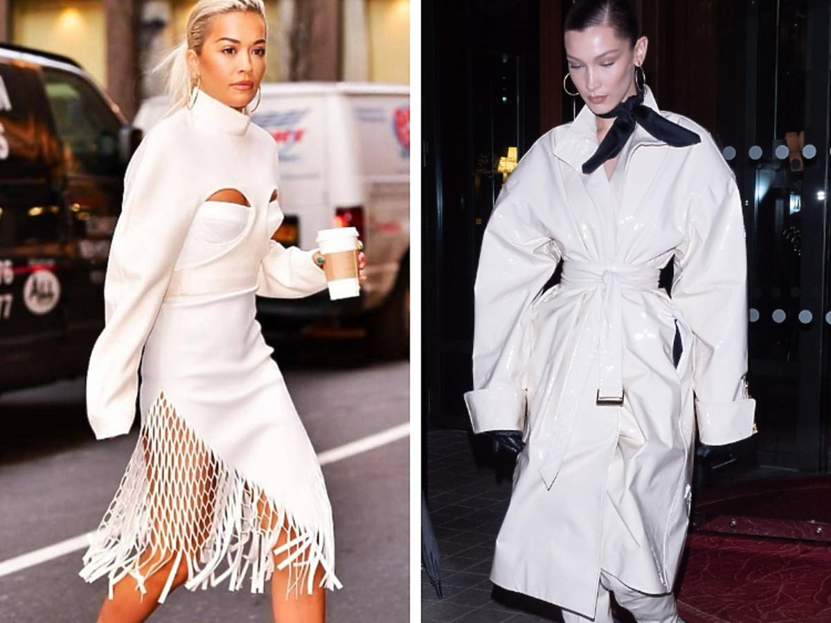 Rita Ora, Gigi Hadid w białych total lookach