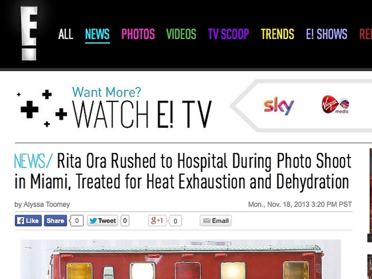 Rita Ora trafiła do szpitala