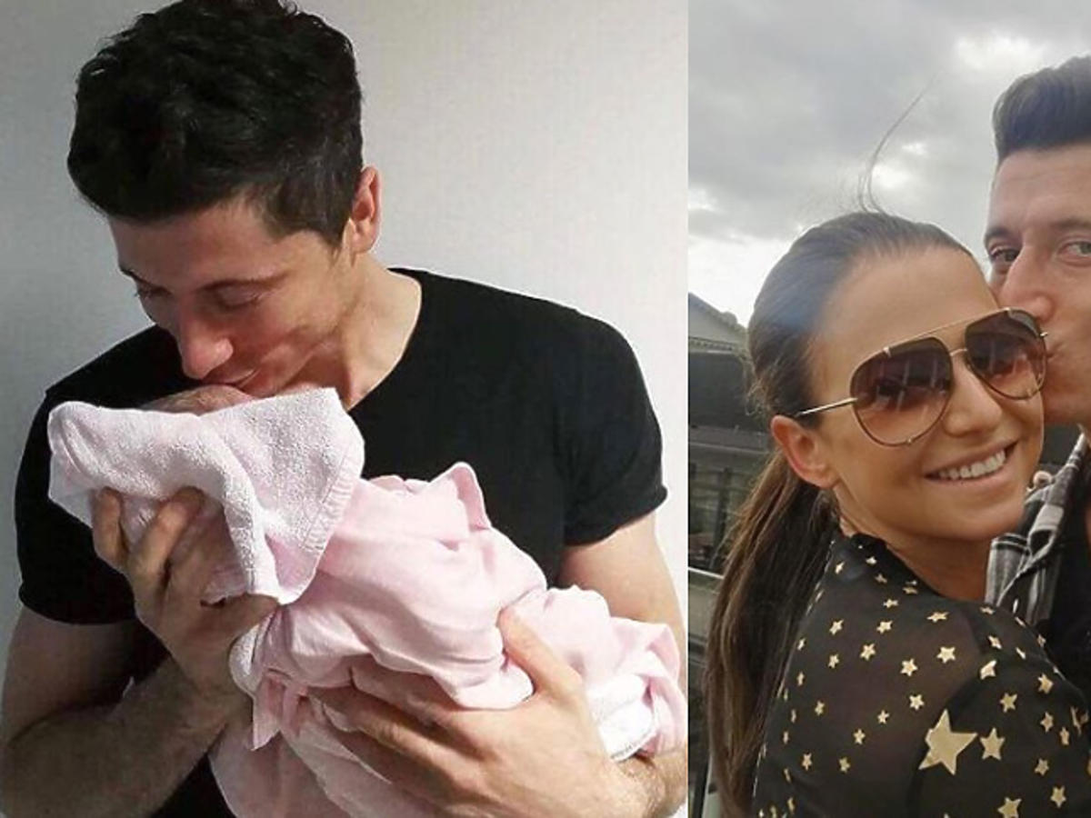 Robert Lewandowski całuje żonę Anię