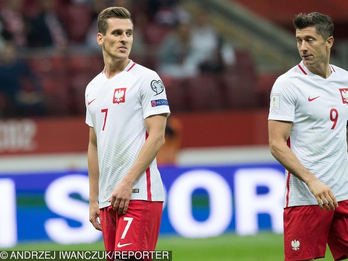 Robert Lewandowski i Arek Milik podczas meczu Polski na Mundialu