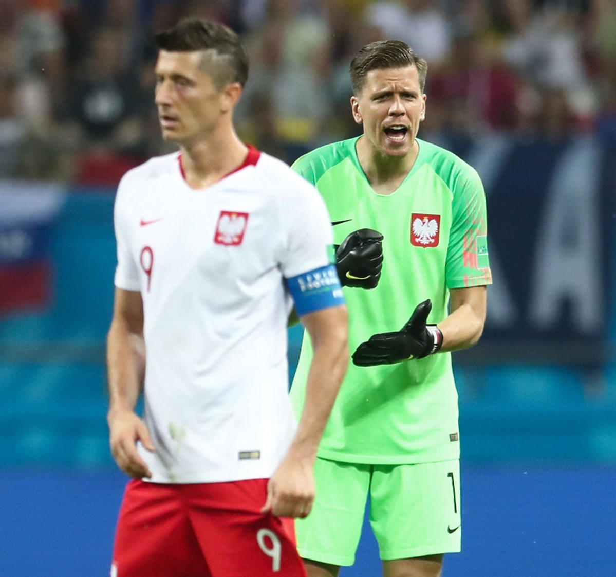 Robert Lewandowski i Wojciech Szczęsny podczas Mundialu w Rosji