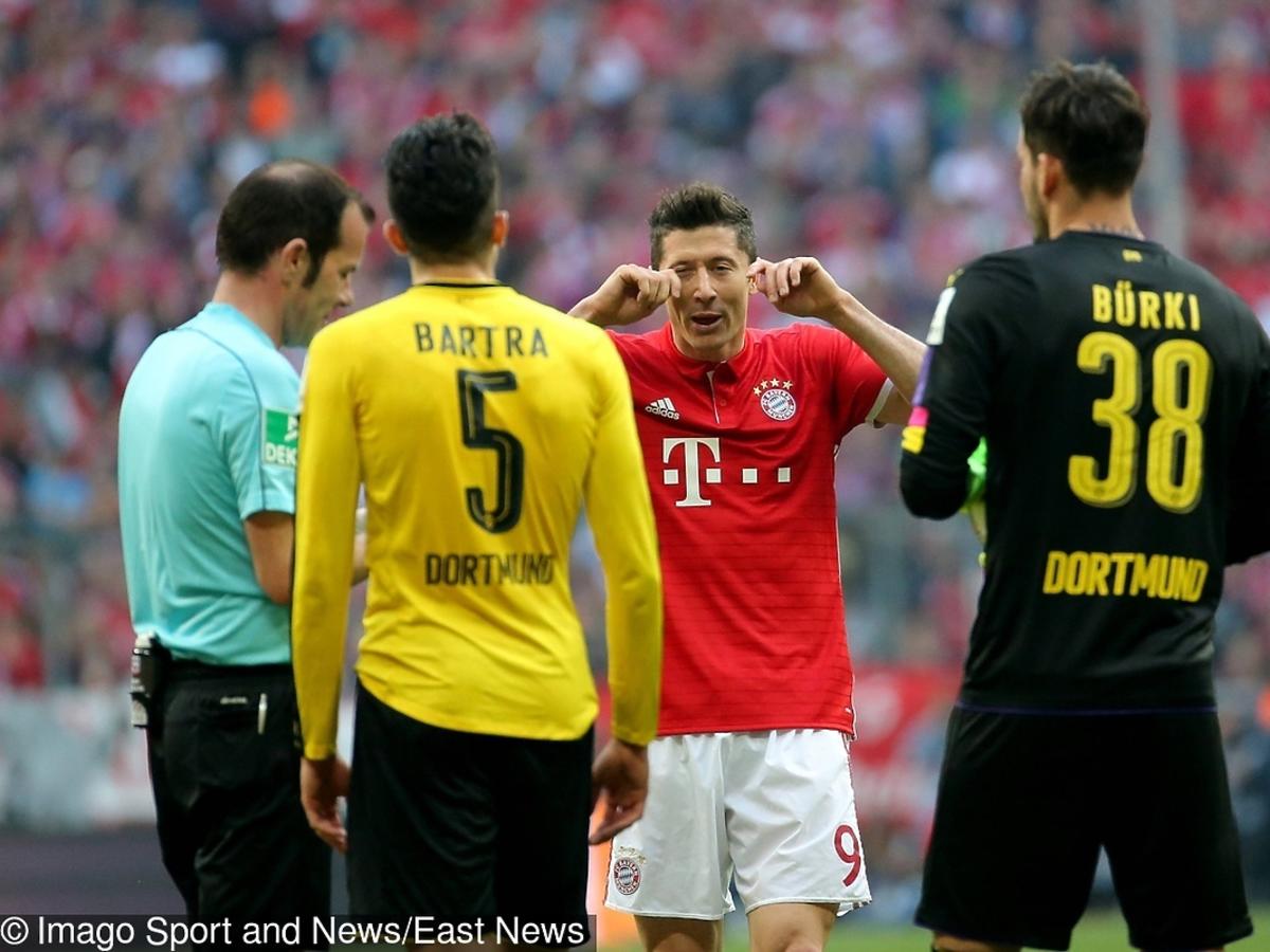 Robert Lewandowski podczas meczu Bayern - Borussia