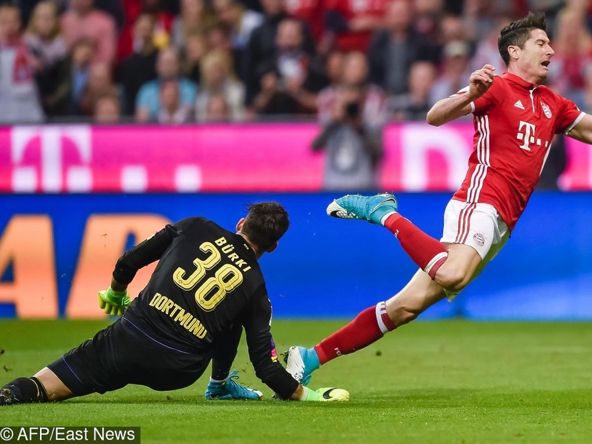 Robert Lewandowski podczas meczu z Borussią