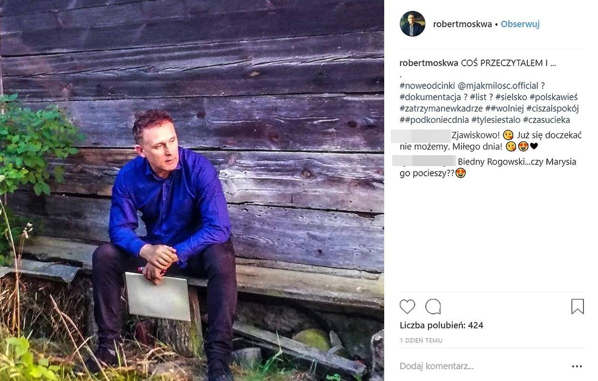 Robert Moskwa pokazał zdjęcie z planu M jak miłość