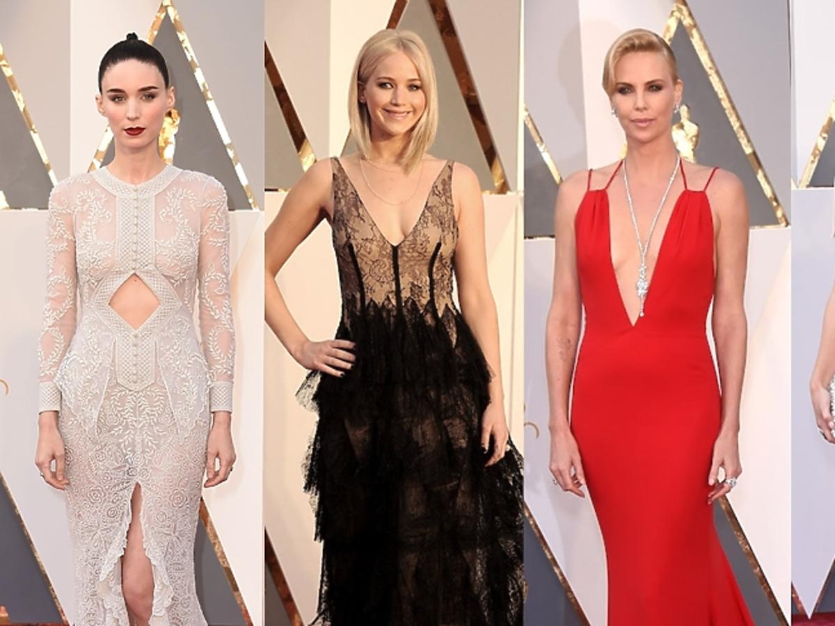 Rooney Mara, Jennifer Lawrence, Charlize Theron, Olivia Wilde w pięknych sukniach
