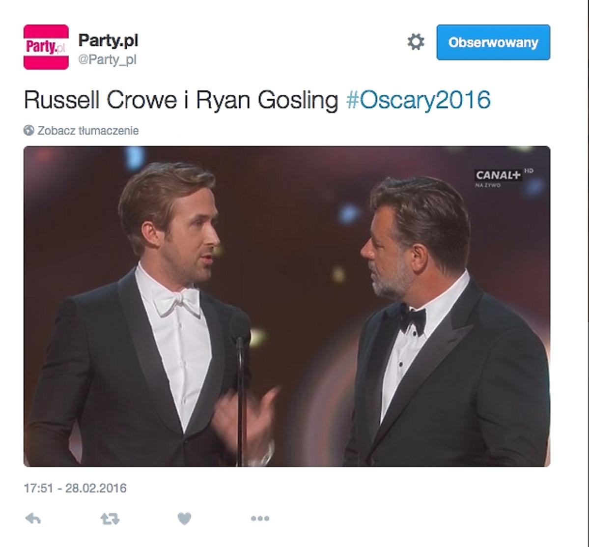 Russell Crowe i Ryan Gosling  Oscary 2016
