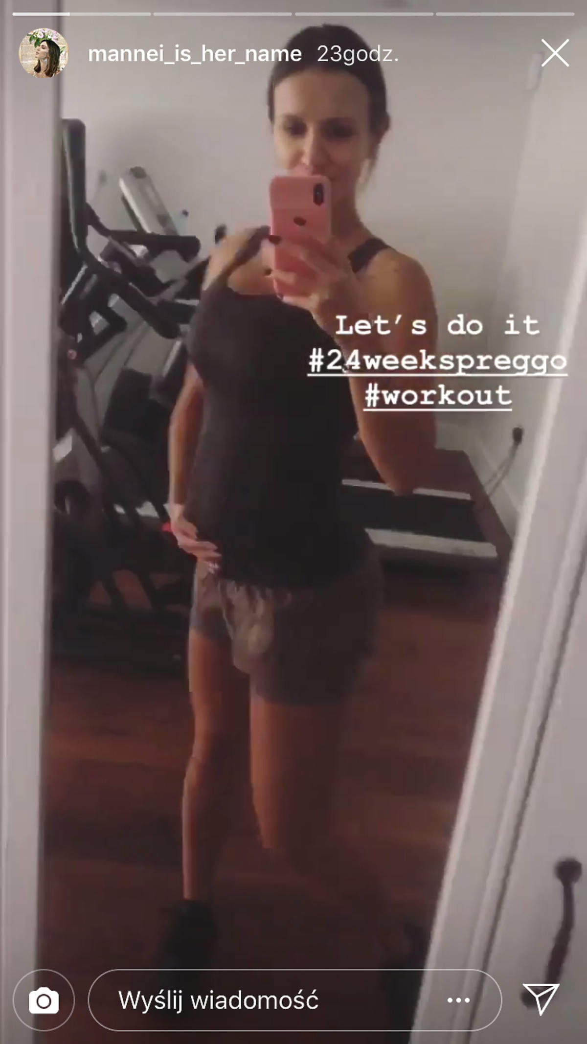 Sara Boruc w ciąży ćwiczy na siłowni