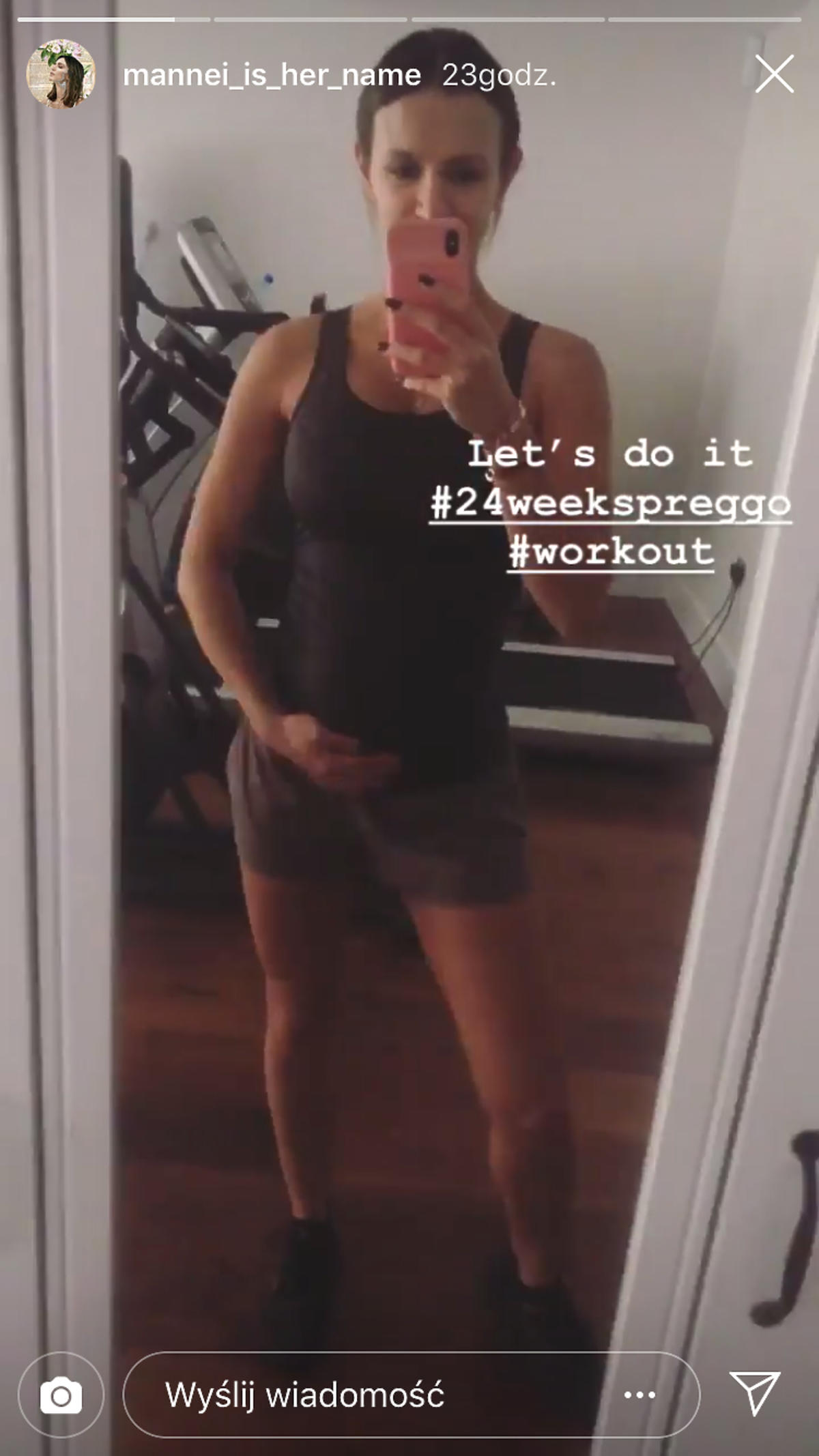 Sara Boruc w ciąży ćwiczy na siłowni