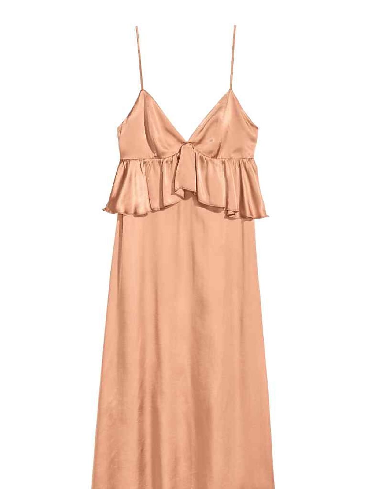 Satynowa sukienka nude, H&M, 149,90 zł