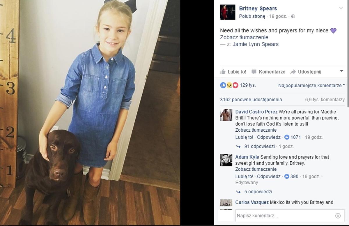 Siostrzenica Britney Spears w tragicznym stanie po wypadku