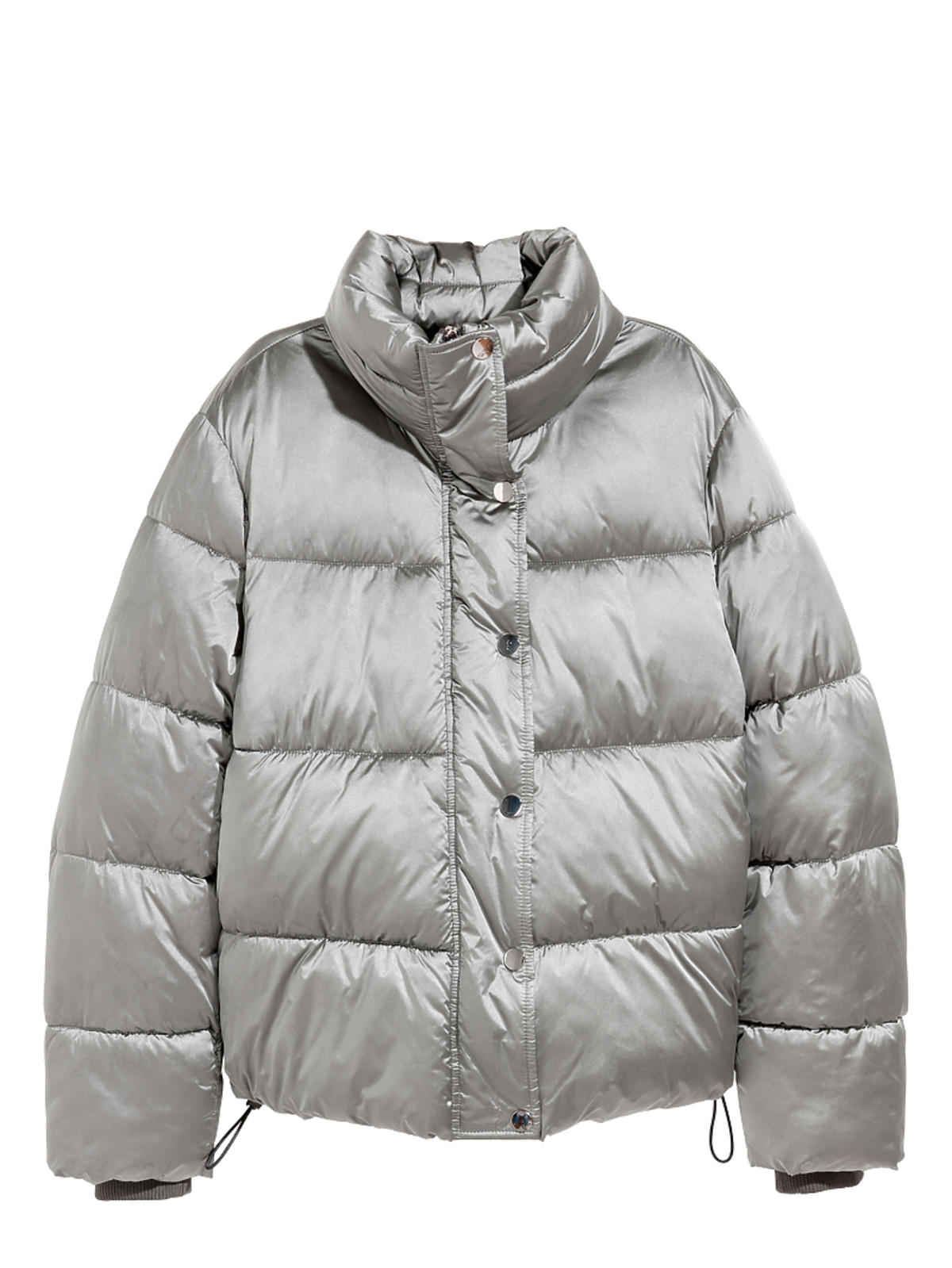 srebrna kurtka puchowa z H&M