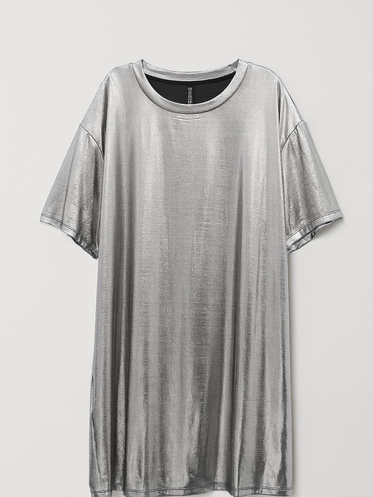 srebrna sukienka H&M