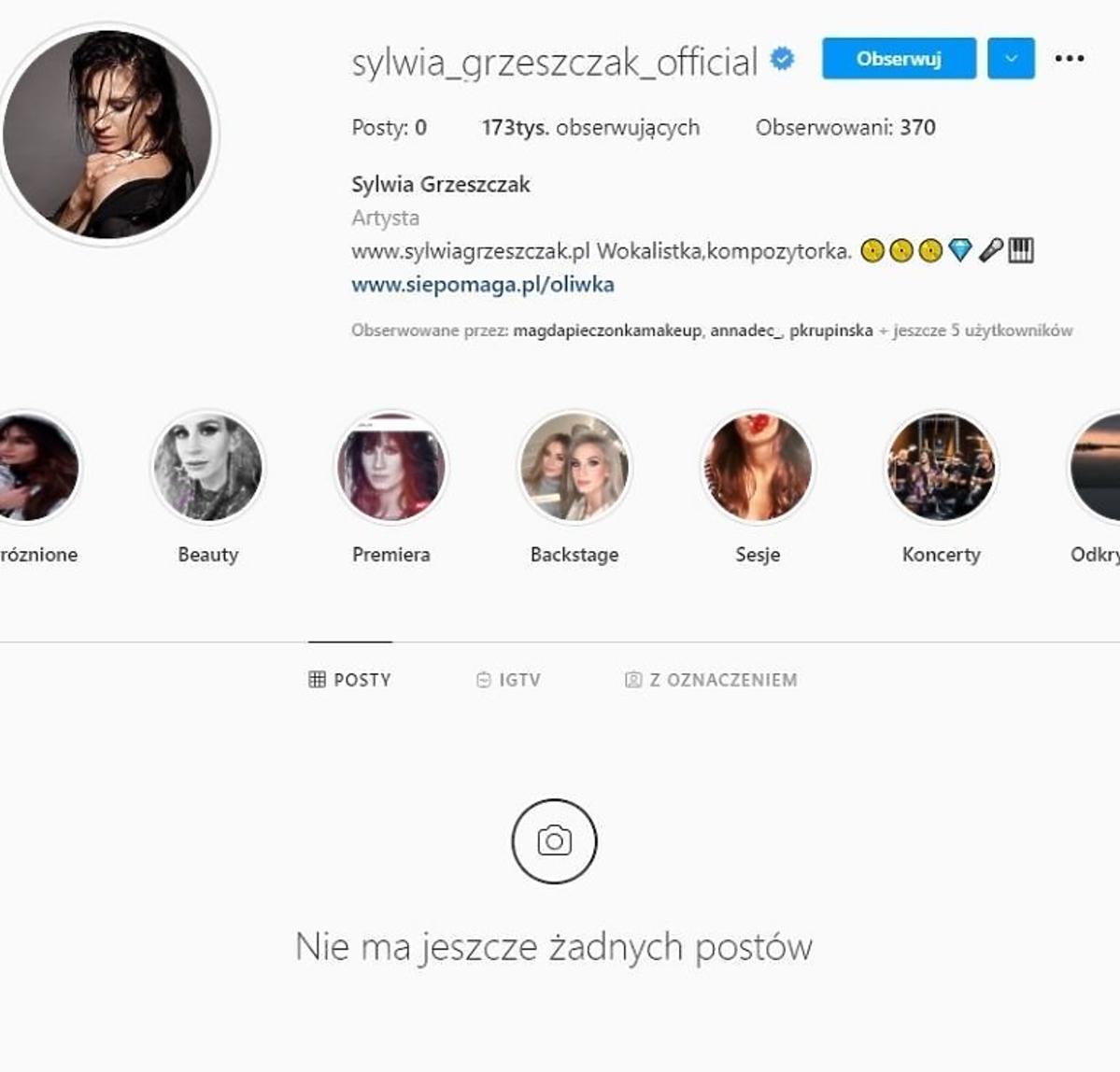 Sylwia Grzeszczak usunęła posty na Instagramie