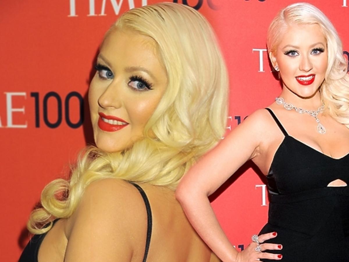 Szczupła Christina Aguilera na imprezie 100 Time Gala