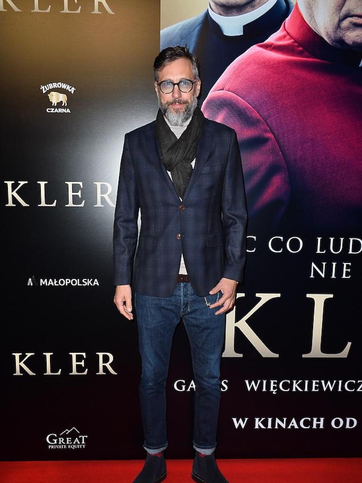 Szymon Majewski na premierze filmu Kler