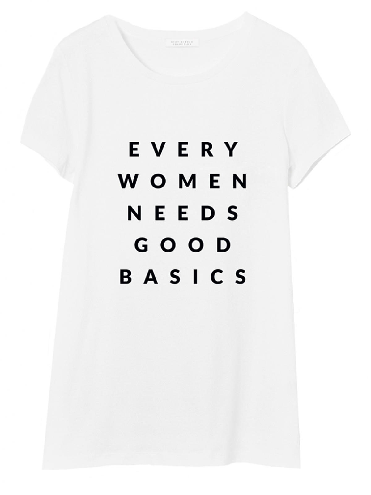 T-shirt z napisem Stay Simple Reserved H&M Zara