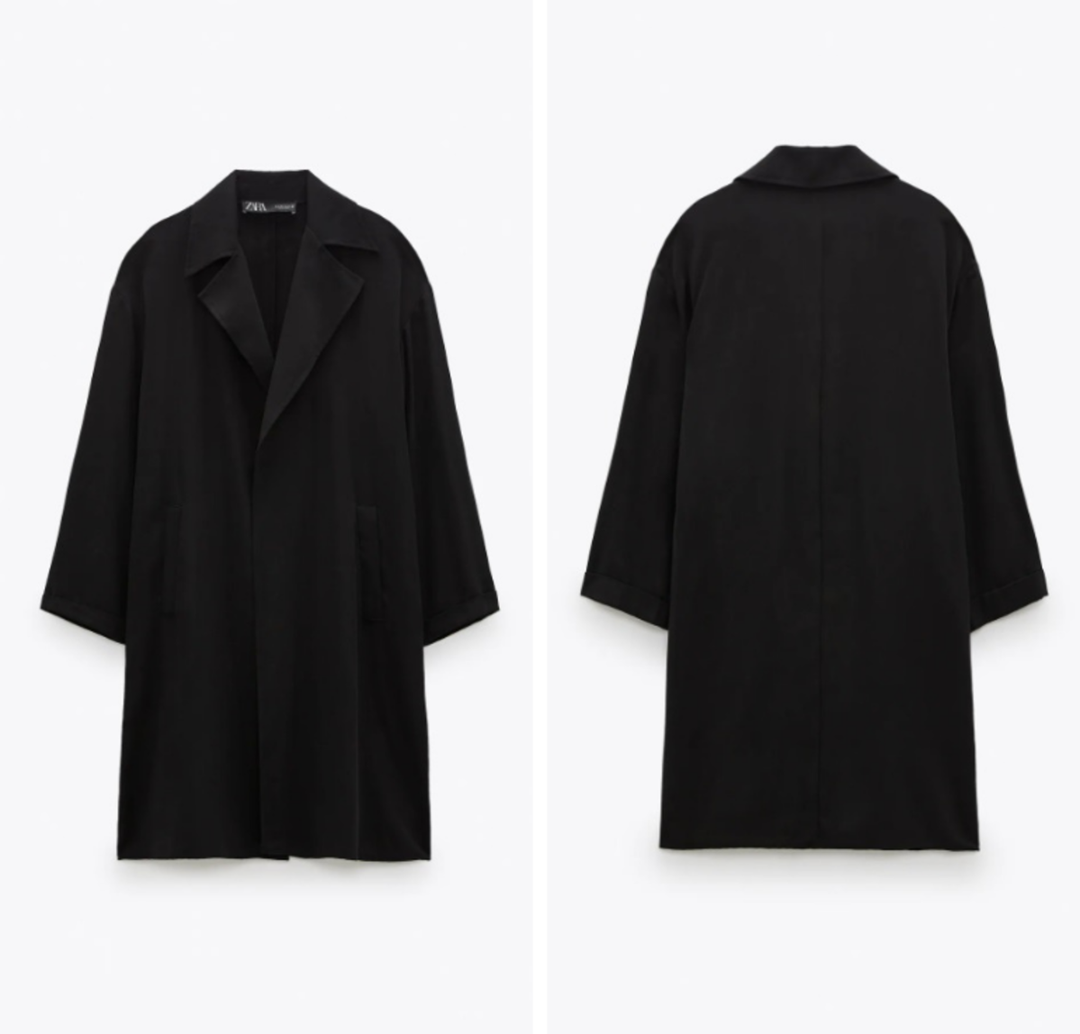 Trendy jesień 2020 Czarny płaszcz Zara 139 zł