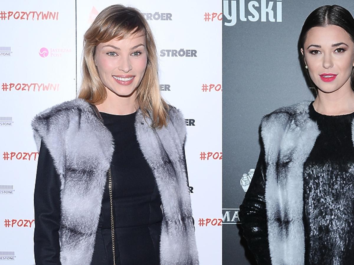 Weronika Książkiewicz, Agnieszka Wesołowska w futrzanych kamizelkach i czarnych sukienkach