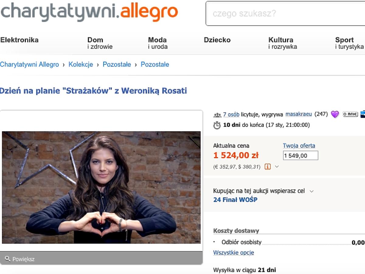 Weronika Rosati na Allegro wspiera WOŚP