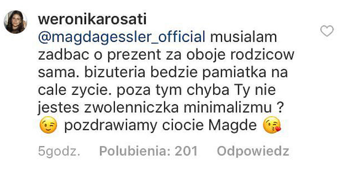 Weronika Rosati odpowiada Magdzie Gessler