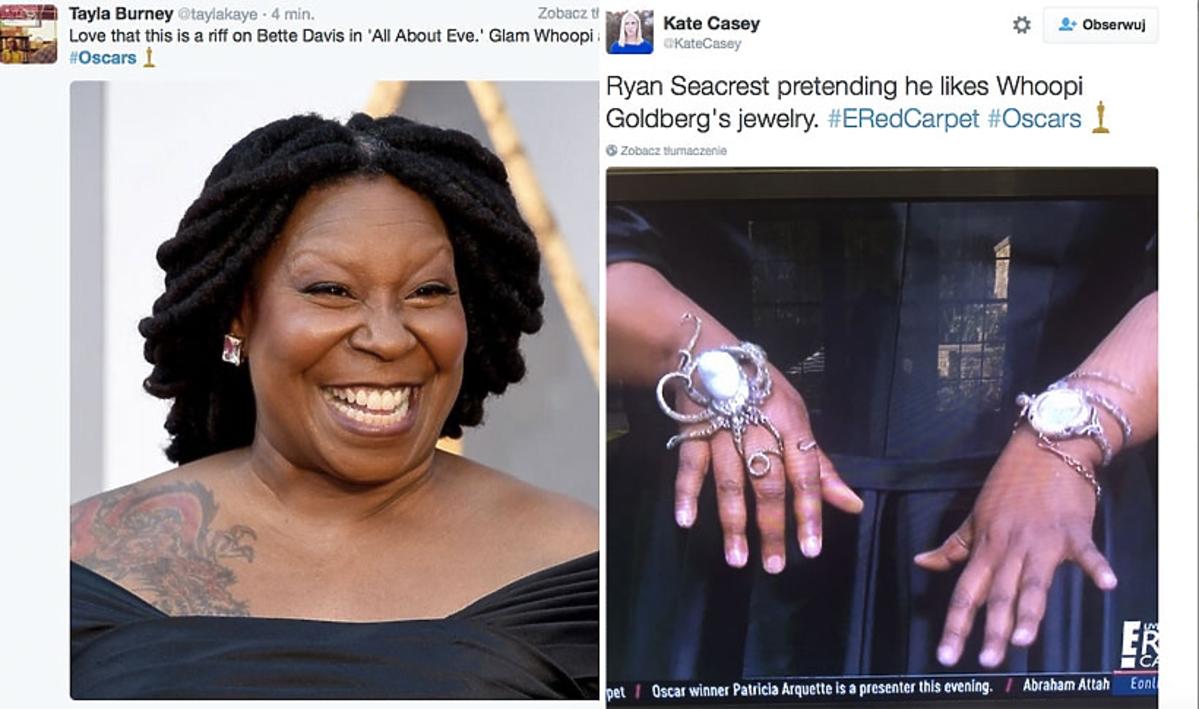 Whoopi Goldberg i wielkiej biżuterii na oscarach 2016