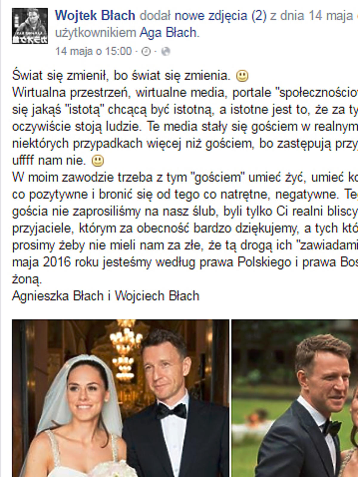 Wojciech Błach wziął ślub. Zdjęcia!