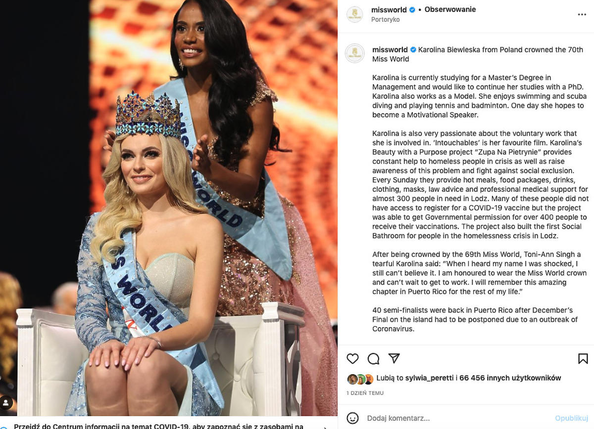Wpadka Na Miss World 2021 Karolina Bielawska Będzie Wściekła 7068