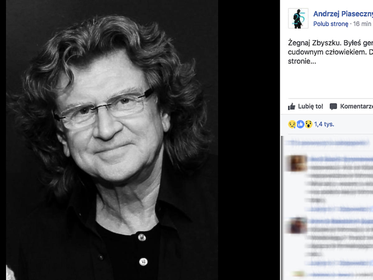 Zbigniew Wodecki nie żyje - wpis Andrzeja Piasecznego