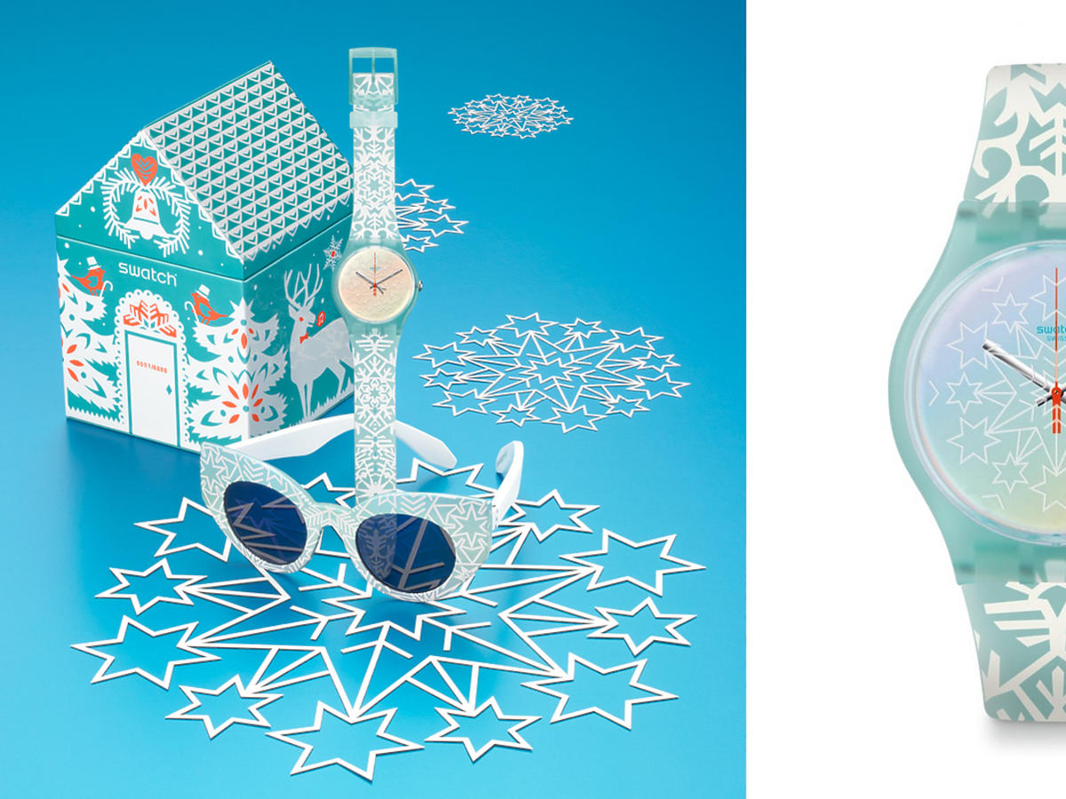 Zegarek Swatch GOD JUL, okulary Swatch The Eyes Of Santa