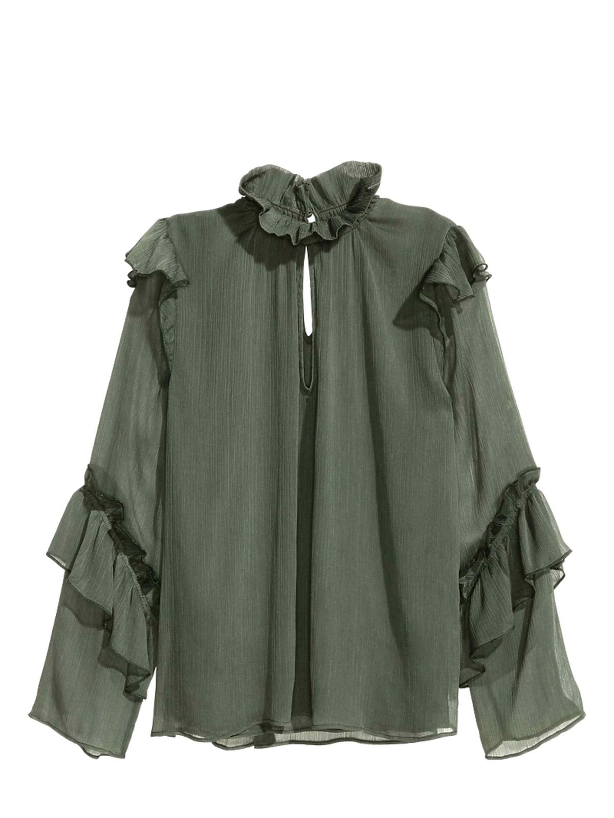 Zielona Koszula ze stójką H&M