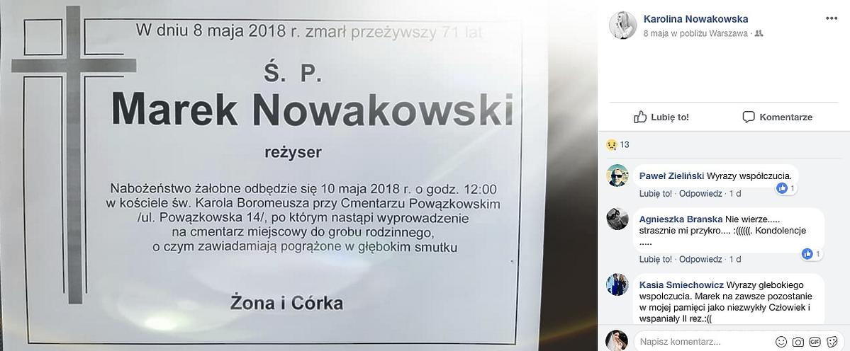 Zmarł Marek Nowakowski