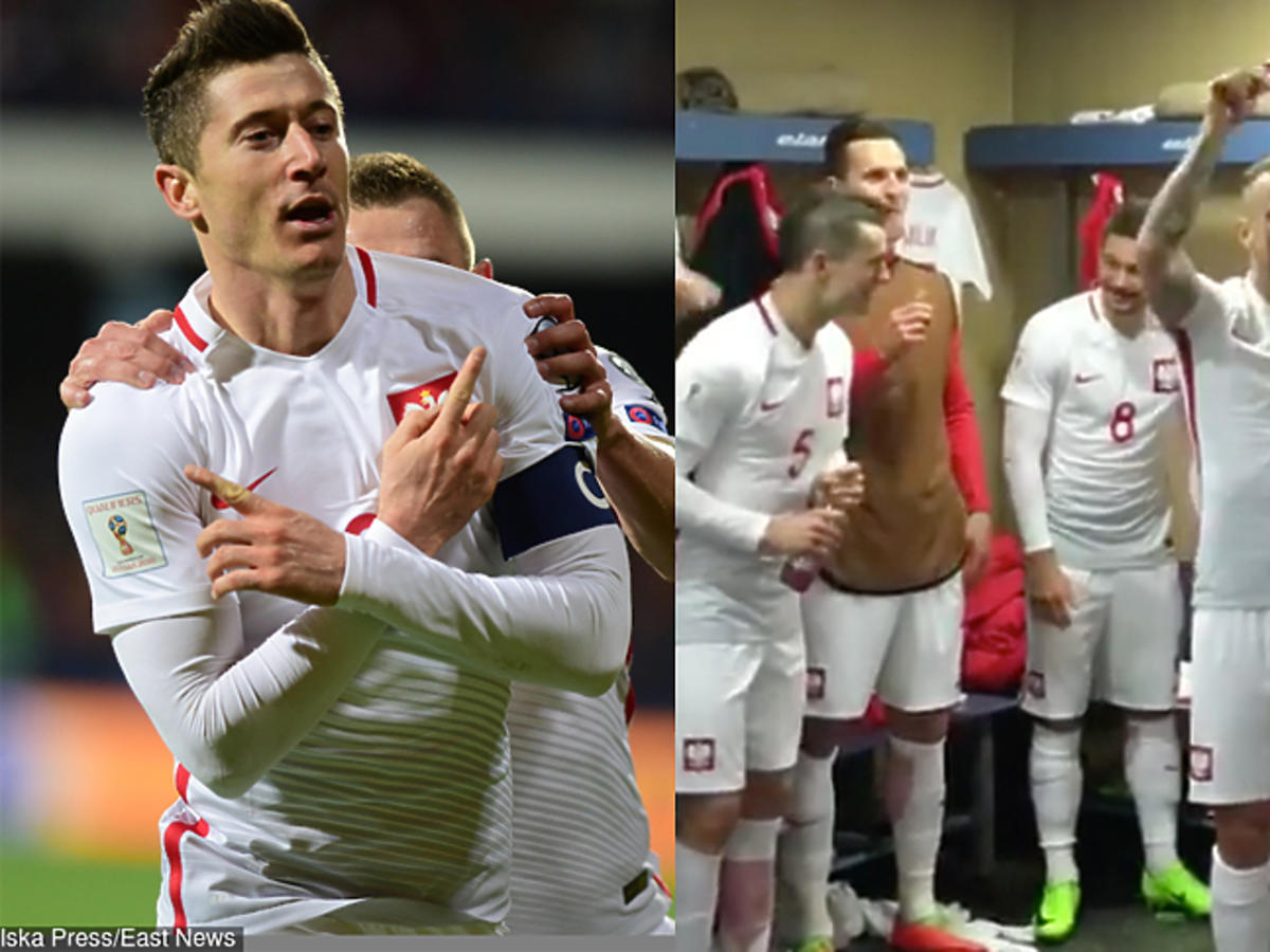 Zobacz jak polscy piłkarze cieszą się z wygranego meczu z Czarnogórą 