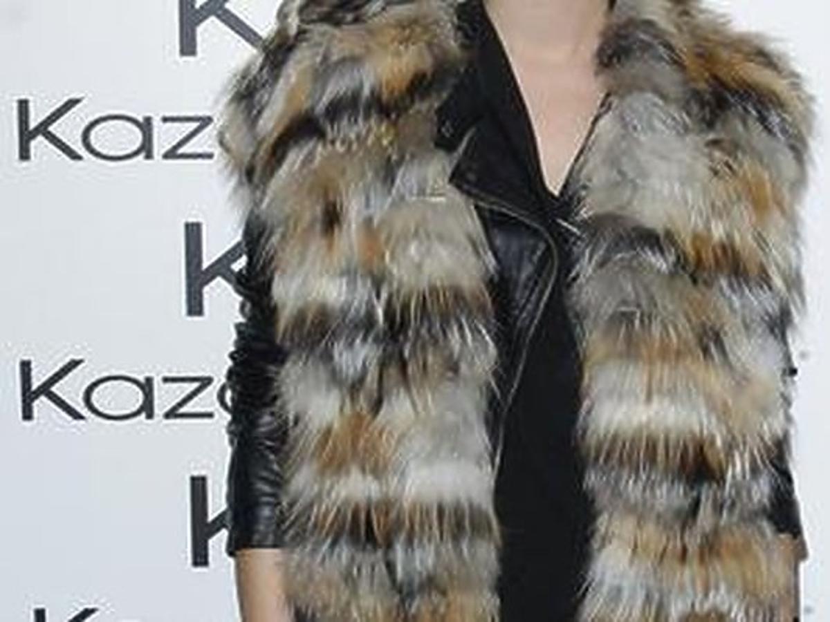 Zofia Ślotała w futrzanej kamizelce
