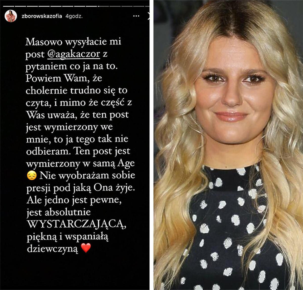 Zofia Zborowska komentuje post Agnieszki Kaczorowskiej o 