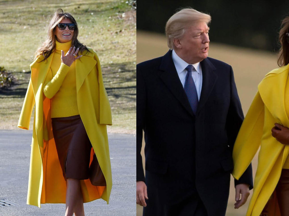 Żółta stylizacja Melanii Trump