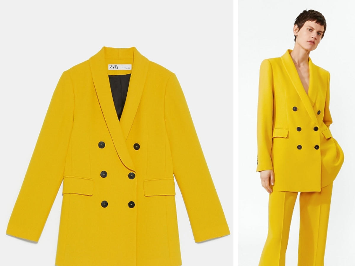 żółty garnitur Zara