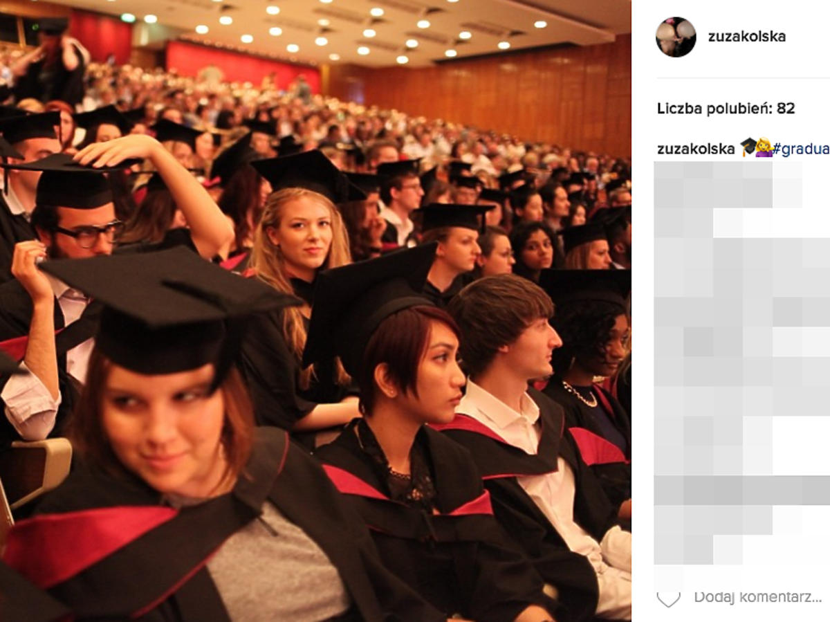 Zuzanna Kolska w dniu ukończenia szkoły w Londynie
