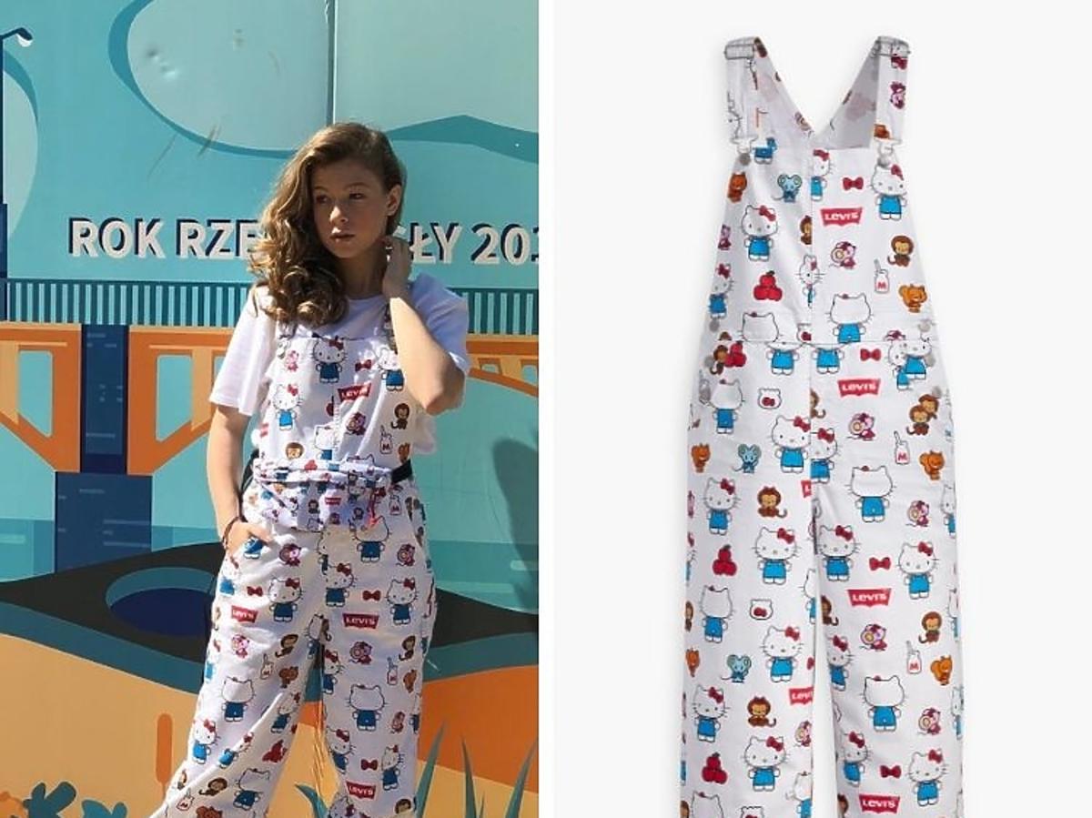 Zuzia Jabłońska pozuje w kombinezonie Levis z kolekcji Helo Kitty