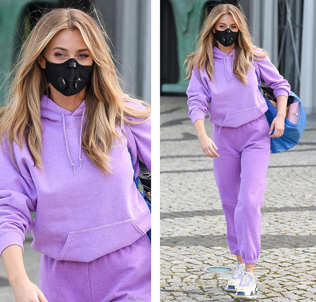 Marcelina Zawadzka w fioletowym dresie Urban Outfitters
