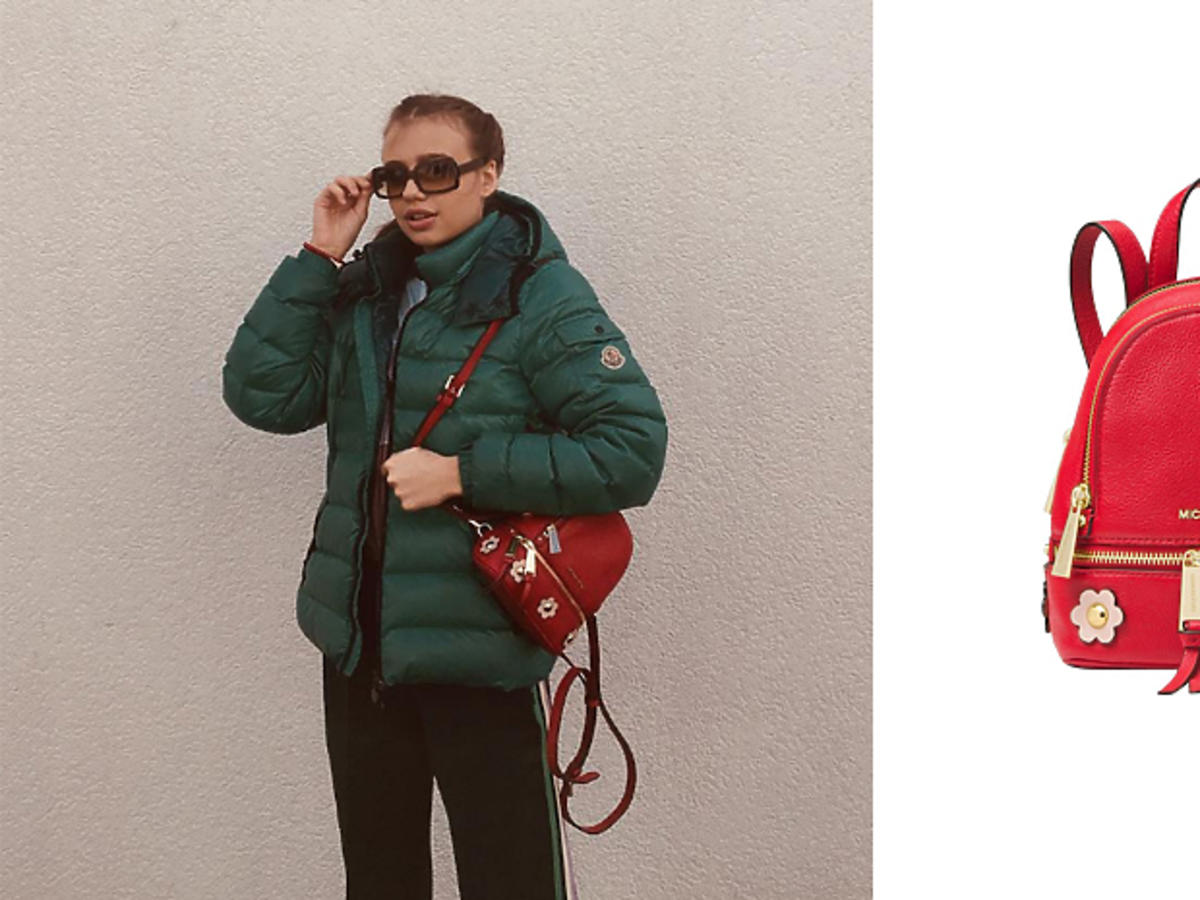 Oliwia Bieniuk z plecakiem Michael Kors