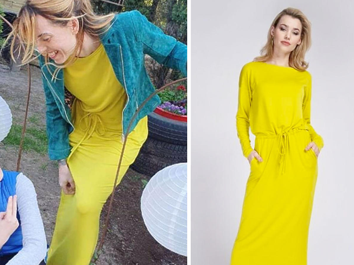 Trendy wiosna 2020. Anna z Rolnik szuka żony w modnej żółtej sukience maxi