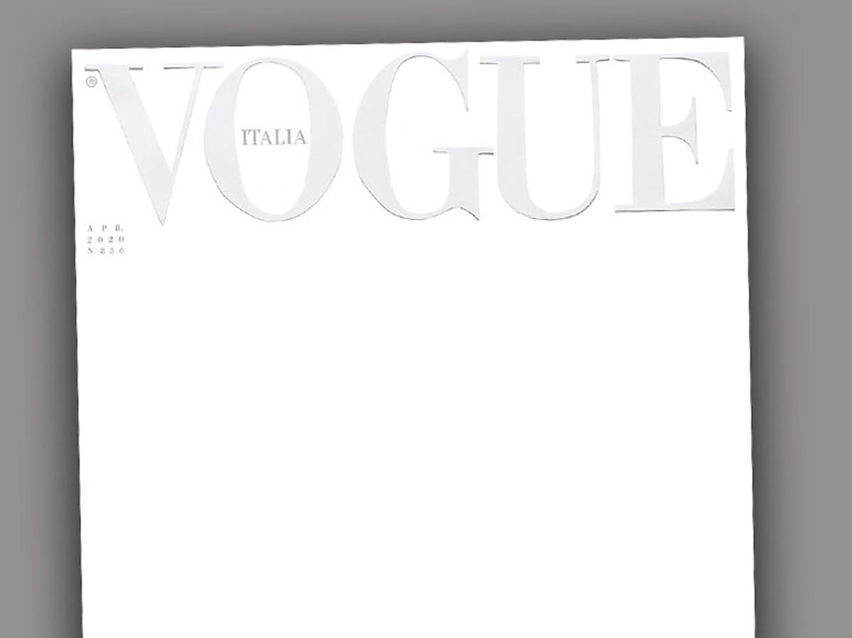 Vogue z pustą okładką
