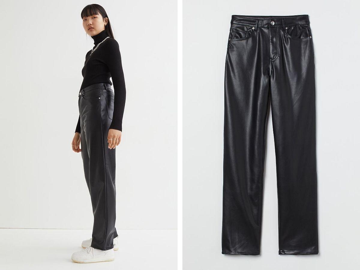 Spodnie z imitacji skóry marki H&M